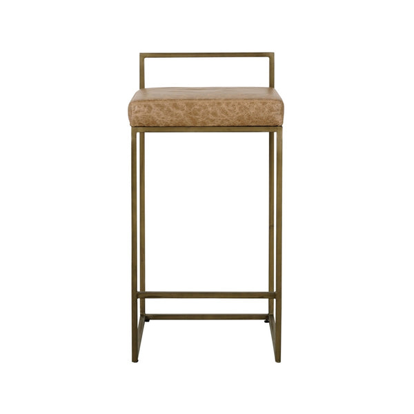 Belfort Leather Counter Stool in Sedona Brown