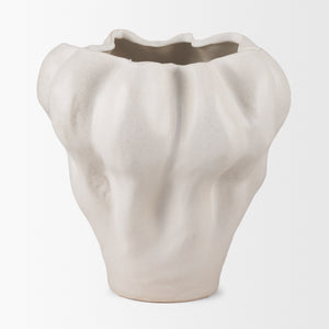 Vanna Sculptural Cream Glazed Ceramic Vase