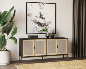 AVIDA SIDEBOARD - LARGE - GOLD - BLACK/NATURAL