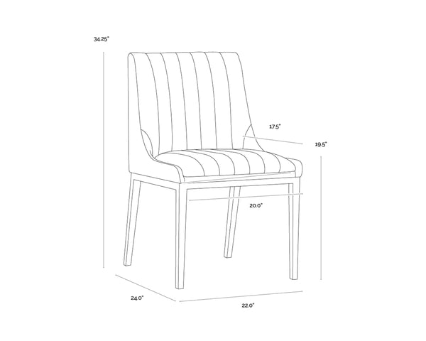 HALDEN DINING CHAIR - BRAVO COGNAC