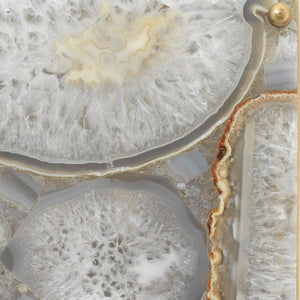 Adeline Rectangle Wall Sconce, Agate Resin and Antique Brass
