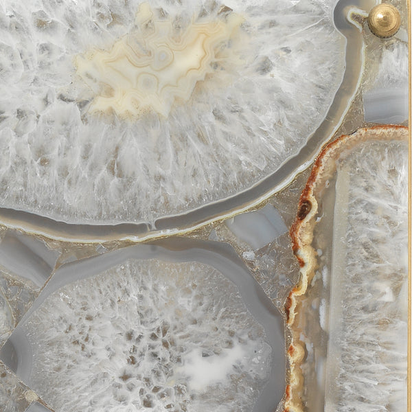 Adeline Rectangle Wall Sconce, Agate Resin and Antique Brass