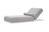 BONDI Lounger Chair in silver grey fabric/white frame
