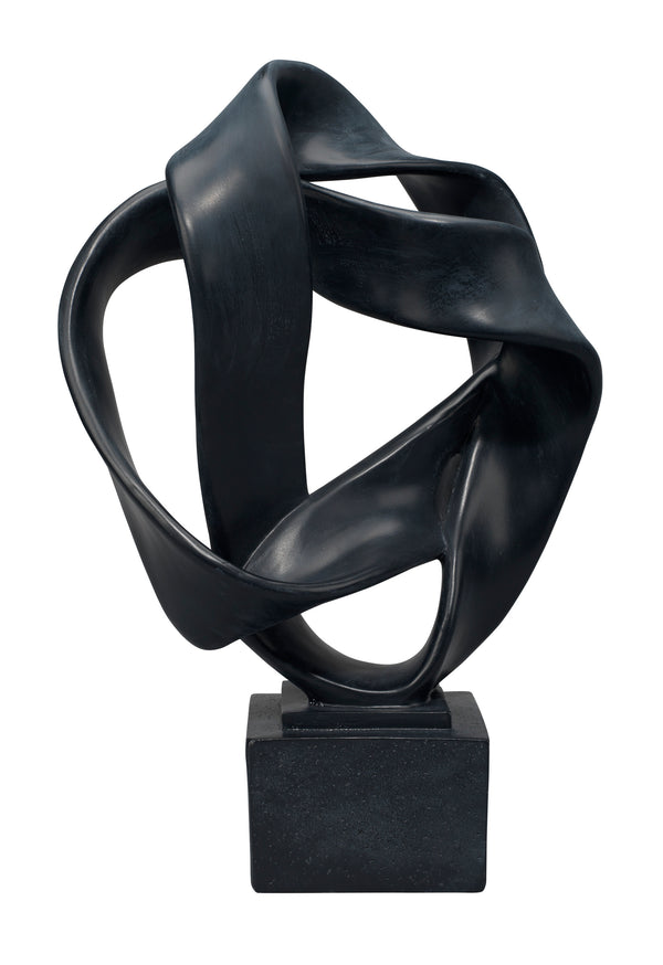 Intertwined Resin Decorative Table Object, Black