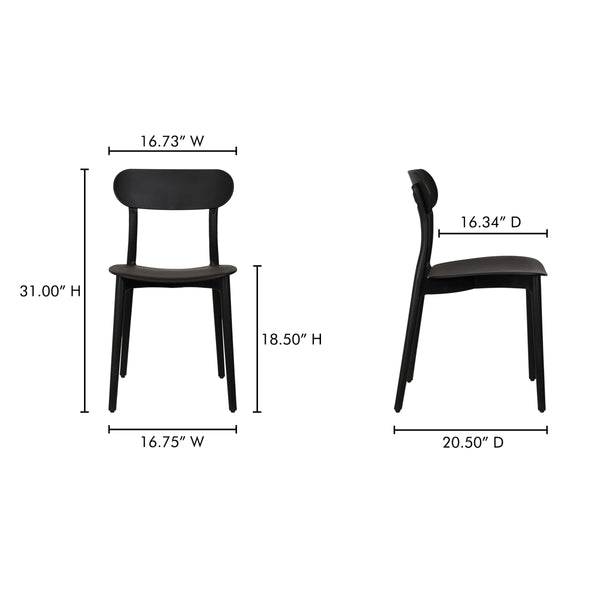 Kent Outdoor Dining Chair Black - Set of Two