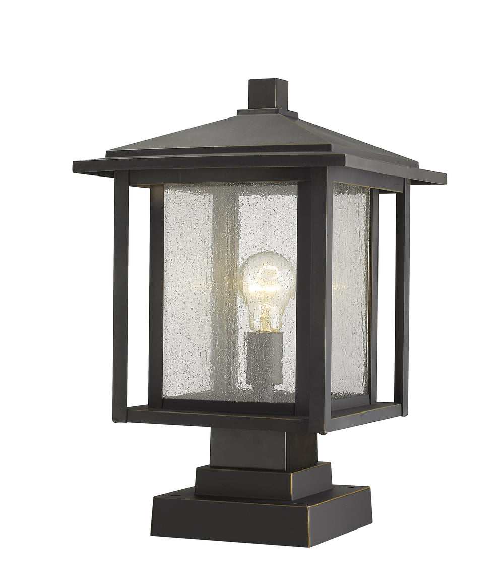 Aspen 1 Light Outdoor Pier Mounted Fixture in Oil Rubbed Bronze Finish