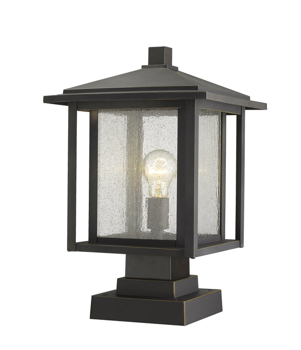 Aspen 1 Light Outdoor Pier Mounted Fixture in Oil Rubbed Bronze Finish
