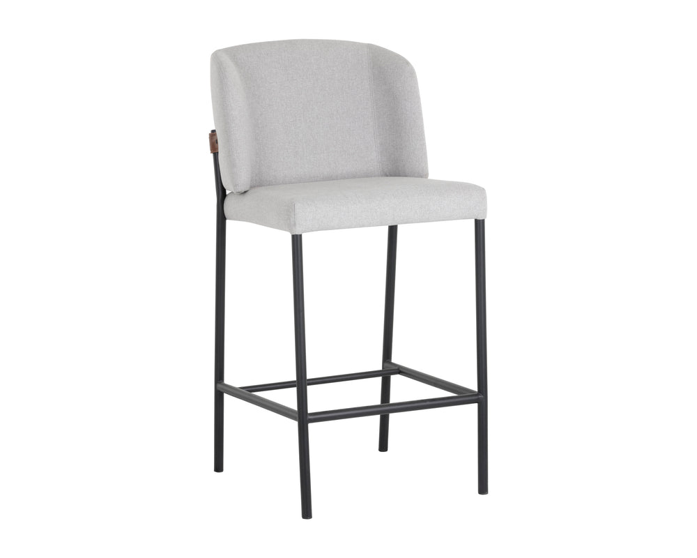 PEARCE COUNTER STOOL - LIGHT GREY / BRAVO COGNAC