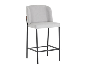 PEARCE COUNTER STOOL - LIGHT GREY / BRAVO COGNAC