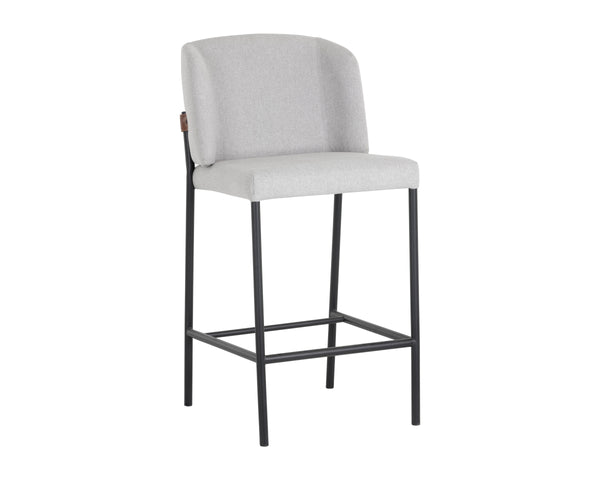 PEARCE COUNTER STOOL - LIGHT GREY / BRAVO COGNAC