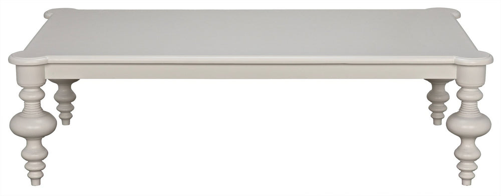 Graff Mahogany and Veneer Coffee Table in Solid White