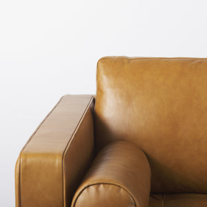 Svend 88.0L x 38.0W x 34.0H Tan Leather Sofa
