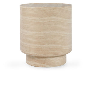 Classic Home McKenna Outdoor Round End Table - Travertine