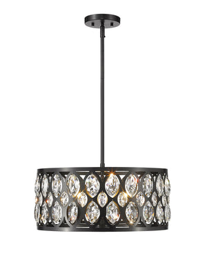 Dealey 5 Light Chandelier in Matte Black Finish