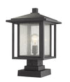 Aspen 1 Light Outdoor Pier Mounted Fixture in Black Finish