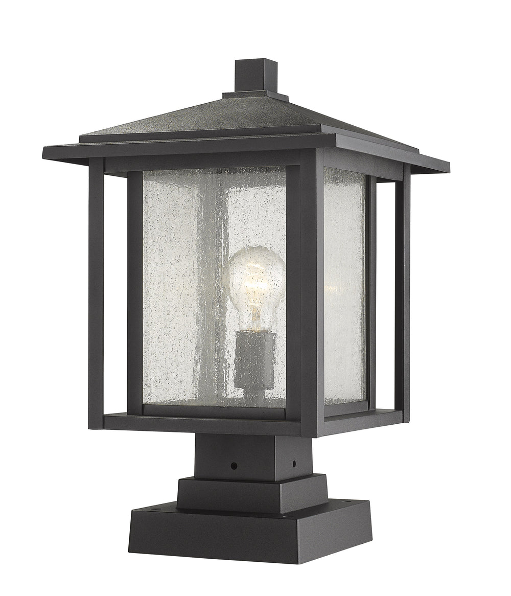 Aspen 1 Light Outdoor Pier Mounted Fixture in Black Finish