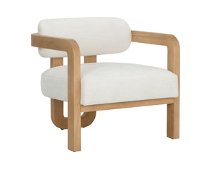 MADRONE LOUNGE CHAIR - RUSTIC OAK - HEATHER IVORY TWEED