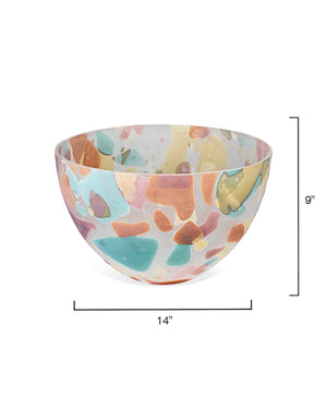 Watercolor Glass Decorative Bowl, Large