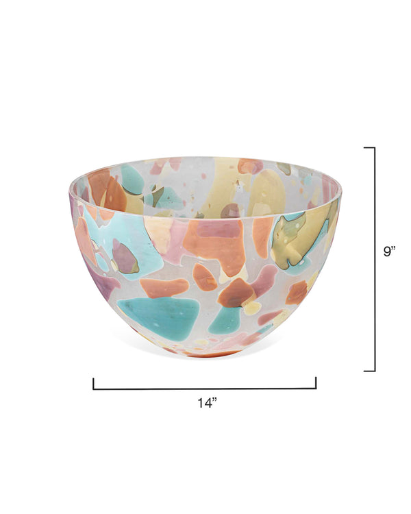 Watercolor Glass Decorative Bowl, Large
