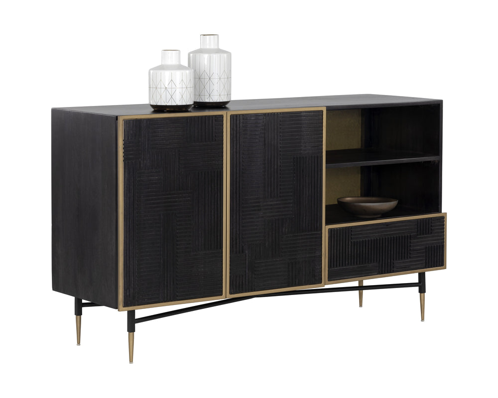 Markwood Sideboard - Brass - Dark Brown