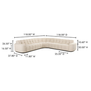Moe's Roman L-Shaped Sectional in Beige