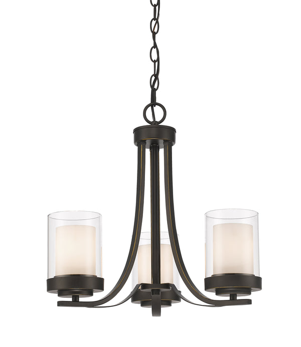 Willow 3 Light Chandelier in Olde Bronze Finish