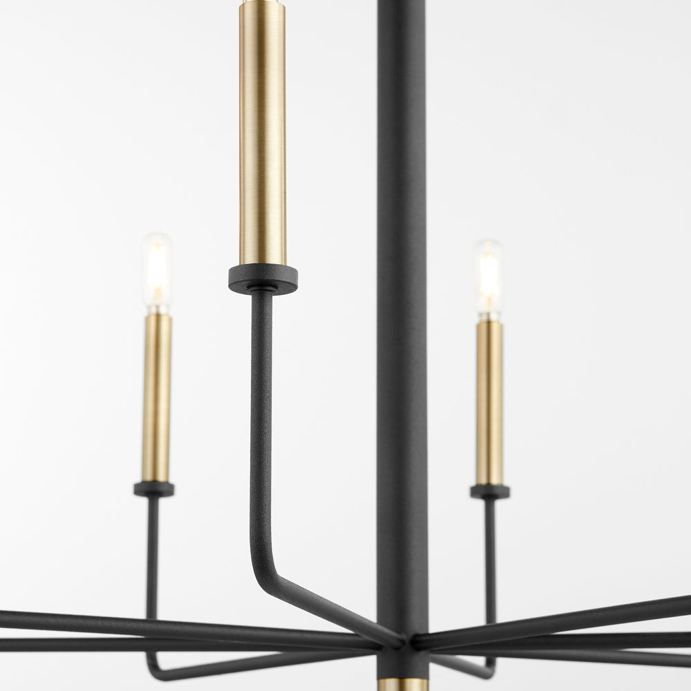 Apollo Chandelier in Noir / Aged Brass