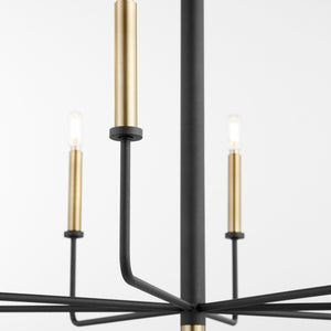 Apollo Chandelier in Noir / Aged Brass
