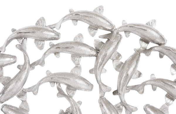 Koi Wall Art, Silver Leaf