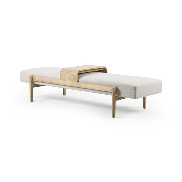 Fawkes Bench In Vintage White Wash Oak