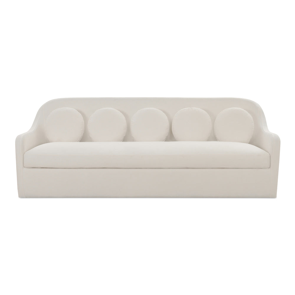 Moe's Rialto Sofa in White with Mid-Century Design