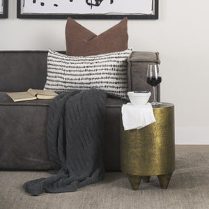 Rosh Textured Gold Metal w/ Acid Wash  Accent Table