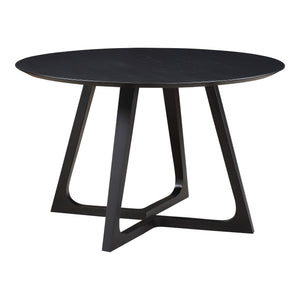 Moe's Godenza Round Dining Table Black Ash Wood