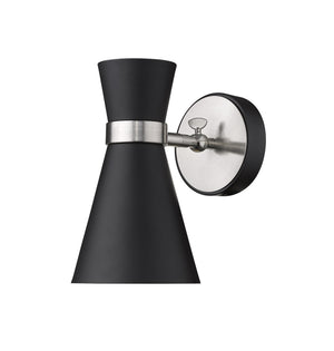 Soriano 1 Light Wall Sconce in Matte Black + Brushed Nickel Finish