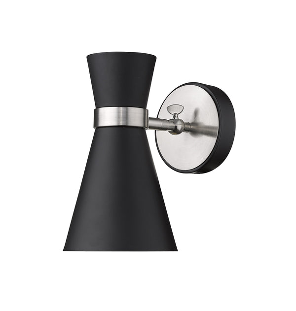 Soriano 1 Light Wall Sconce in Matte Black + Brushed Nickel Finish