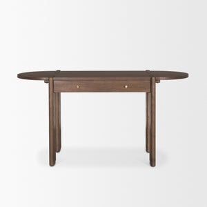 Sohan Dark Brown Elm Wood Oblong Desk