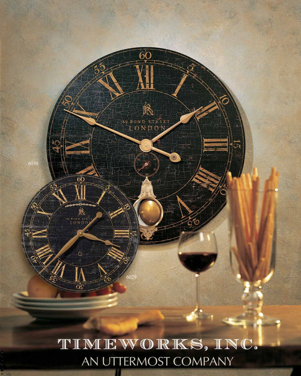 Bond Street 30" Black Wall Clock