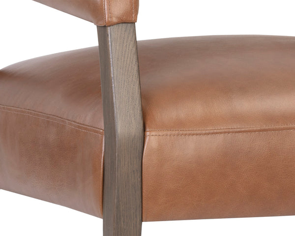 CARLYLE LOUNGE CHAIR - SHALIMAR TOBACCO LEATHER