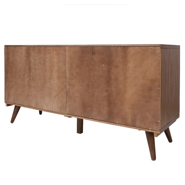 Piero Chevron Buffet 4 Drawers + 4 Doors In Monterey Brown