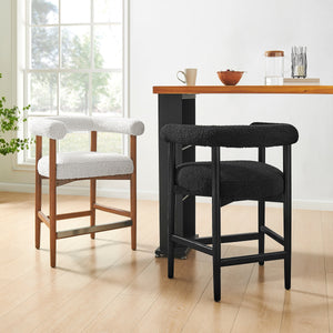 Keanu Boucle Counter Stool Black Legs, Stanton Black 