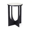 Preston 23"H White Marble Top w/ Matte Black Metal Accent Table