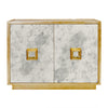 ANT MIRROR 2 DOOR CABINET WITH GOLD LEAF DETAILING