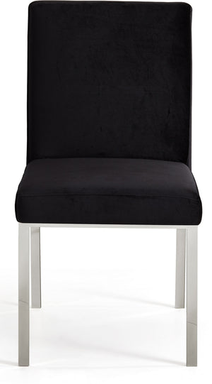 Sammy Dining Chair In Black Velvet and Chrome