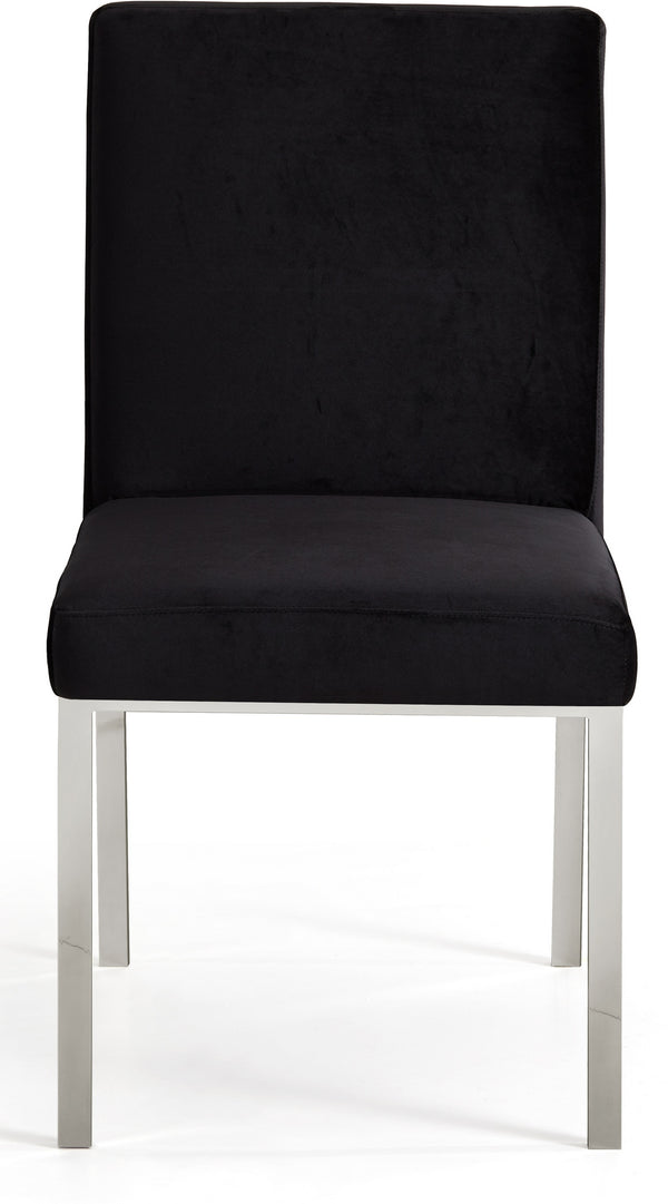 Sammy Dining Chair In Black Velvet and Chrome