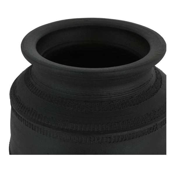 Moe's Astra Vessel Black Terracotta Handmade