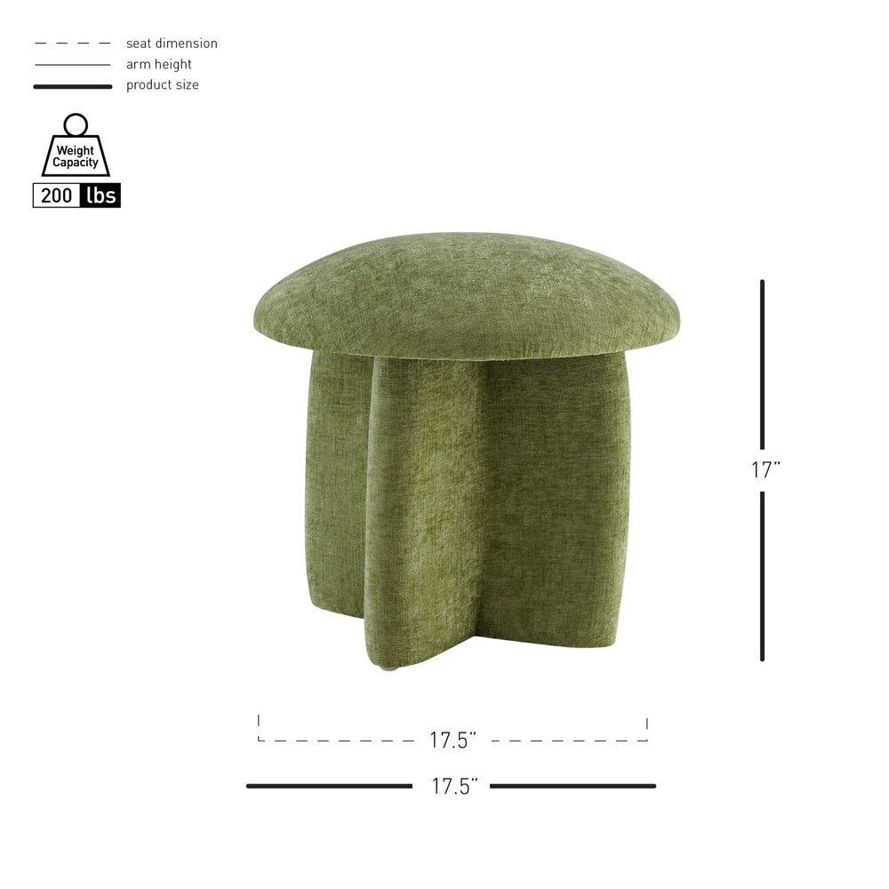 Cielo Chenille Ottoman, Millburry Green