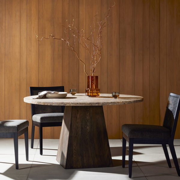 Brisa Round Dining Table 55" In Dune Onyx