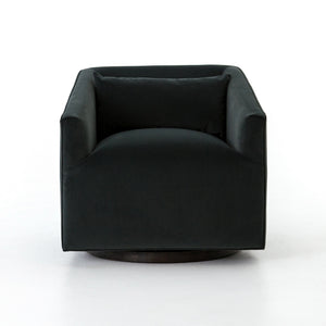 York Swivel Chair-Modern Velvet Smoke