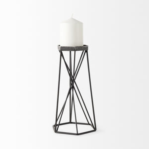 Sixx II Large Antiqued Metal Hexagonal Table Candle Holder