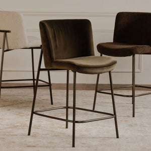Moe's Early Bar Stool with Upholstered Back